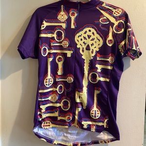 Womens PRIMAL BICYCLE Cycle 3/4 Zipper Purple Shirt Size Woman Large